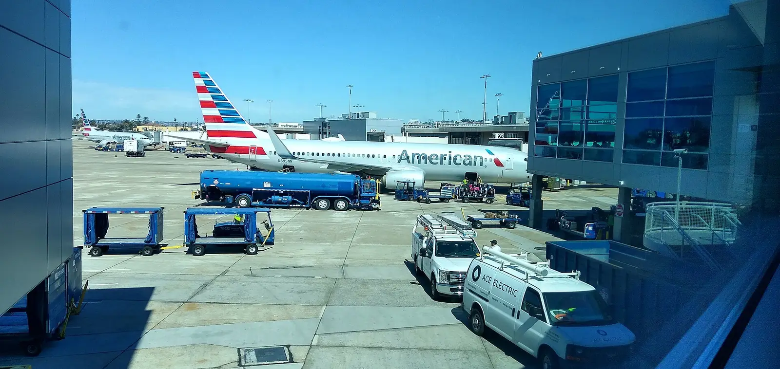 An American Airlines jet at San Diego International Airport