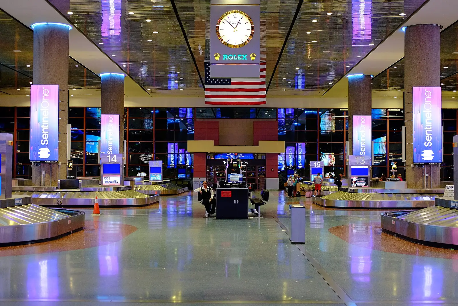Baggage claim hall of Terminal 1 at the Las Vegas airport