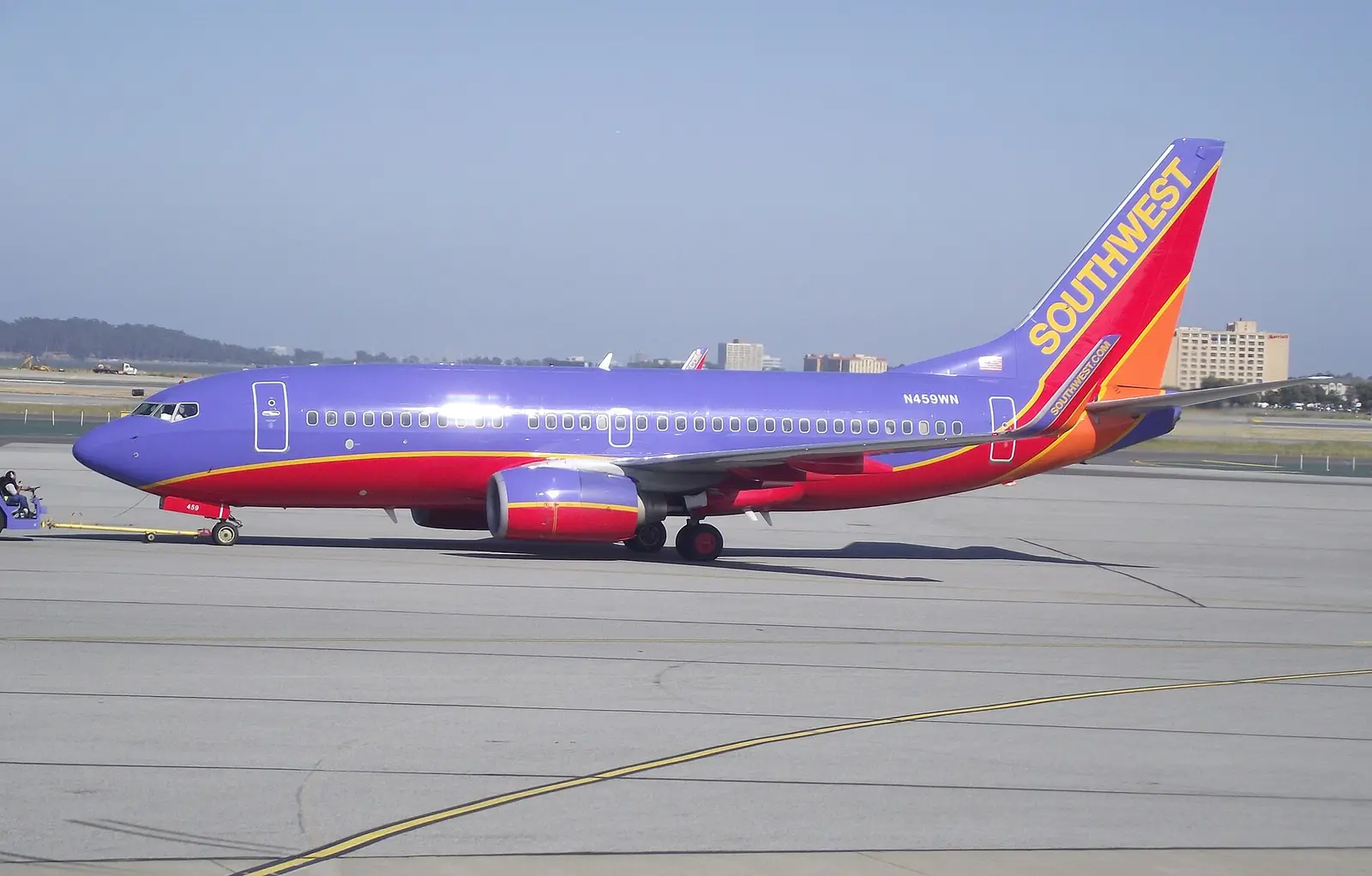 A Southwest Airlines Boeing 737 taxiing